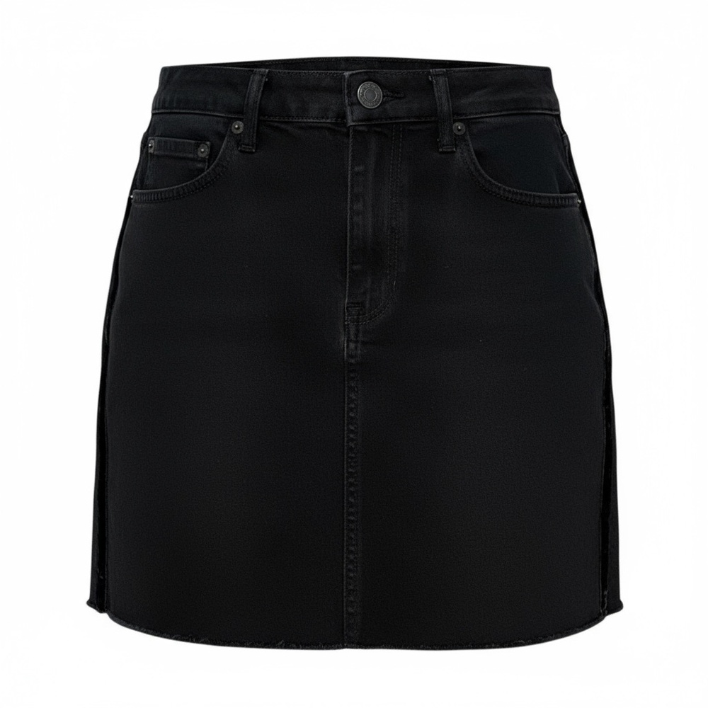 Gap 1969 black denim mini skirt 28R pockets belt loops